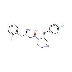 N[C@@H](CC(=O)N1CCNC[C@H]1Cc1ccc(F)cc1)Cc1ccccc1F ZINC000028371216