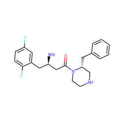 N[C@@H](CC(=O)N1CCNC[C@H]1Cc1ccccc1)Cc1cc(F)ccc1F ZINC000028359896