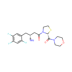 N[C@@H](CC(=O)N1CCS[C@@H]1C(=O)N1CCOCC1)Cc1cc(F)c(F)cc1F ZINC000066079336