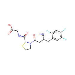 N[C@@H](CC(=O)N1CCS[C@@H]1C(=O)NCC(=O)O)Cc1cc(F)c(F)cc1F ZINC000066066552