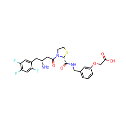 N[C@@H](CC(=O)N1CCS[C@@H]1C(=O)NCc1cccc(OCC(=O)O)c1)Cc1cc(F)c(F)cc1F ZINC000066076230