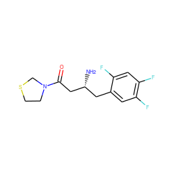 N[C@@H](CC(=O)N1CCSC1)Cc1cc(F)c(F)cc1F ZINC000014958955