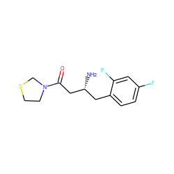 N[C@@H](CC(=O)N1CCSC1)Cc1ccc(F)cc1F ZINC000028377933