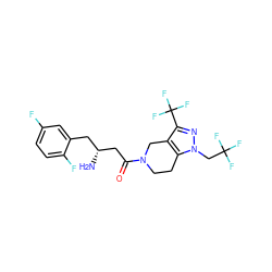 N[C@@H](CC(=O)N1CCc2c(c(C(F)(F)F)nn2CC(F)(F)F)C1)Cc1cc(F)ccc1F ZINC000014948938