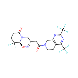 N[C@@H](CC(=O)N1CCc2c(nc(C(F)(F)F)nc2C(F)(F)F)C1)CN1C(=O)CCC(F)(F)[C@@H]1O ZINC000043206644