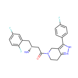 N[C@@H](CC(=O)N1CCc2n[nH]c(-c3ccc(F)cc3)c2C1)Cc1cc(F)ccc1F ZINC000014948960