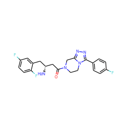 N[C@@H](CC(=O)N1CCn2c(nnc2-c2ccc(F)cc2)C1)Cc1cc(F)ccc1F ZINC000028820838