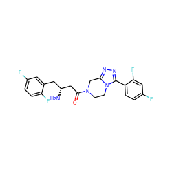 N[C@@H](CC(=O)N1CCn2c(nnc2-c2ccc(F)cc2F)C1)Cc1cc(F)ccc1F ZINC000028820843