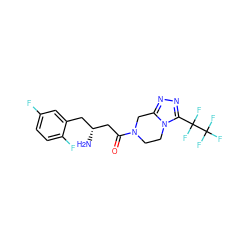 N[C@@H](CC(=O)N1CCn2c(nnc2C(F)(F)C(F)(F)F)C1)Cc1cc(F)ccc1F ZINC000028108841