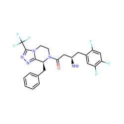 N[C@@H](CC(=O)N1CCn2c(nnc2C(F)(F)F)[C@@H]1Cc1ccccc1)Cc1cc(F)c(F)cc1F ZINC000028967888