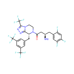 N[C@@H](CC(=O)N1CCn2c(nnc2C(F)(F)F)[C@H]1Cc1cc(C(F)(F)F)cc(C(F)(F)F)c1)Cc1cc(F)c(F)cc1F ZINC000037008923