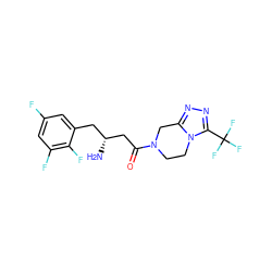 N[C@@H](CC(=O)N1CCn2c(nnc2C(F)(F)F)C1)Cc1cc(F)cc(F)c1F ZINC000028820712