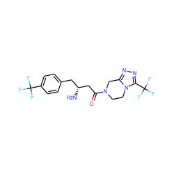 N[C@@H](CC(=O)N1CCn2c(nnc2C(F)(F)F)C1)Cc1ccc(C(F)(F)F)cc1 ZINC000028820795