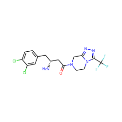 N[C@@H](CC(=O)N1CCn2c(nnc2C(F)(F)F)C1)Cc1ccc(Cl)c(Cl)c1 ZINC000028820808