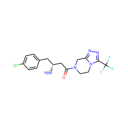 N[C@@H](CC(=O)N1CCn2c(nnc2C(F)(F)F)C1)Cc1ccc(Cl)cc1 ZINC000028820803