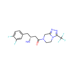 N[C@@H](CC(=O)N1CCn2c(nnc2C(F)(F)F)C1)Cc1ccc(F)c(F)c1 ZINC000013607026