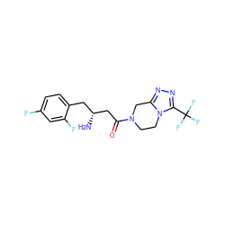 N[C@@H](CC(=O)N1CCn2c(nnc2C(F)(F)F)C1)Cc1ccc(F)cc1F ZINC000028820698