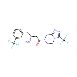 N[C@@H](CC(=O)N1CCn2c(nnc2C(F)(F)F)C1)Cc1cccc(C(F)(F)F)c1 ZINC000028820781