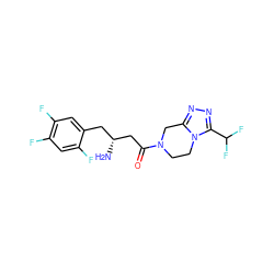 N[C@@H](CC(=O)N1CCn2c(nnc2C(F)F)C1)Cc1cc(F)c(F)cc1F ZINC000028820857