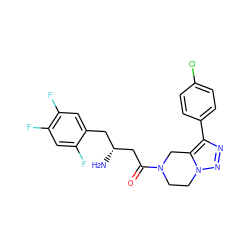 N[C@@H](CC(=O)N1CCn2nnc(-c3ccc(Cl)cc3)c2C1)Cc1cc(F)c(F)cc1F ZINC000066065962