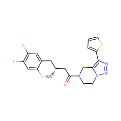 N[C@@H](CC(=O)N1CCn2nnc(-c3cccs3)c2C1)Cc1cc(F)c(F)cc1F ZINC000066079172