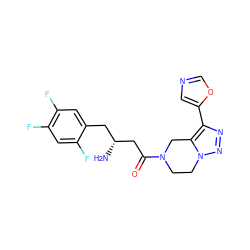 N[C@@H](CC(=O)N1CCn2nnc(-c3cnco3)c2C1)Cc1cc(F)c(F)cc1F ZINC000066079825