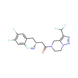 N[C@@H](CC(=O)N1CCn2nnc(C(F)F)c2C1)Cc1cc(F)c(F)cc1F ZINC000066078214