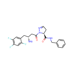 N[C@@H](CC(=O)N1N=CC[C@H]1C(=O)NCc1ccccc1)Cc1cc(F)c(F)cc1F ZINC000040393635