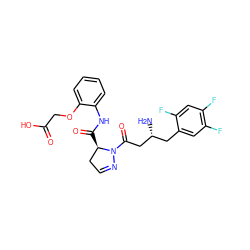 N[C@@H](CC(=O)N1N=CC[C@H]1C(=O)Nc1ccccc1OCC(=O)O)Cc1cc(F)c(F)cc1F ZINC000045495366