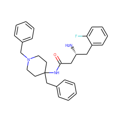 N[C@@H](CC(=O)NC1(Cc2ccccc2)CCN(Cc2ccccc2)CC1)Cc1ccccc1F ZINC000040394387