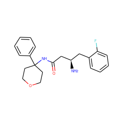 N[C@@H](CC(=O)NC1(c2ccccc2)CCOCC1)Cc1ccccc1F ZINC000040892899