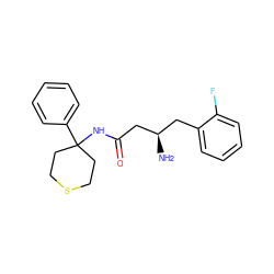 N[C@@H](CC(=O)NC1(c2ccccc2)CCSCC1)Cc1ccccc1F ZINC000040394375