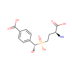 N[C@@H](CC[P@@](=O)(O)[C@H](O)c1ccc(C(=O)O)cc1)C(=O)O ZINC000143766989