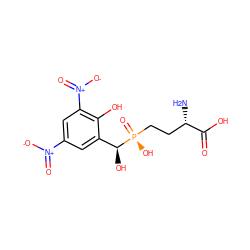 N[C@@H](CC[P@](=O)(O)[C@@H](O)c1cc([N+](=O)[O-])cc([N+](=O)[O-])c1O)C(=O)O ZINC000148618110