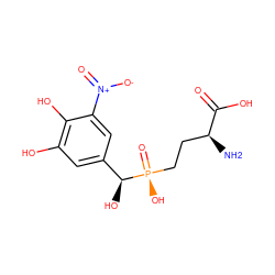 N[C@@H](CC[P@](=O)(O)[C@@H](O)c1cc(O)c(O)c([N+](=O)[O-])c1)C(=O)O ZINC000149443586