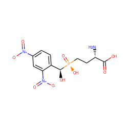 N[C@@H](CC[P@](=O)(O)[C@@H](O)c1ccc([N+](=O)[O-])cc1[N+](=O)[O-])C(=O)O ZINC000141313044