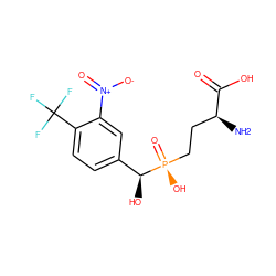 N[C@@H](CC[P@](=O)(O)[C@@H](O)c1ccc(C(F)(F)F)c([N+](=O)[O-])c1)C(=O)O ZINC000149498168