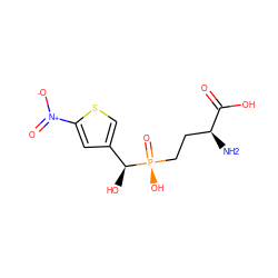 N[C@@H](CC[P@](=O)(O)[C@@H](O)c1csc([N+](=O)[O-])c1)C(=O)O ZINC001772625272