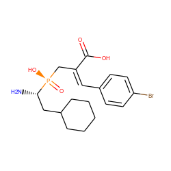 N[C@@H](CC1CCCCC1)[P@](=O)(O)C/C(=C/c1ccc(Br)cc1)C(=O)O ZINC000027182977