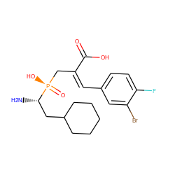 N[C@@H](CC1CCCCC1)[P@](=O)(O)C/C(=C/c1ccc(F)c(Br)c1)C(=O)O ZINC000027108943