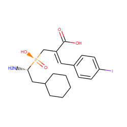 N[C@@H](CC1CCCCC1)[P@](=O)(O)C/C(=C/c1ccc(I)cc1)C(=O)O ZINC000027108738