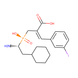 N[C@@H](CC1CCCCC1)[P@](=O)(O)C/C(=C/c1cccc(I)c1)C(=O)O ZINC000027107430