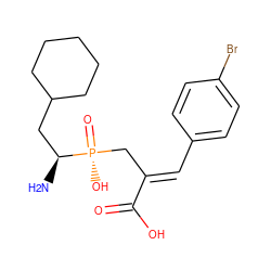 N[C@@H](CC1CCCCC1)[P@](=O)(O)C/C(=C\c1ccc(Br)cc1)C(=O)O ZINC000027102219