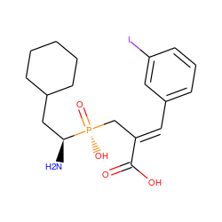 N[C@@H](CC1CCCCC1)[P@](=O)(O)C/C(=C\c1cccc(I)c1)C(=O)O ZINC000027179335