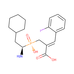 N[C@@H](CC1CCCCC1)[P@](=O)(O)C/C(=C\c1ccccc1I)C(=O)O ZINC000027107896