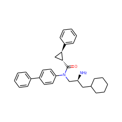 N[C@@H](CC1CCCCC1)CN(C(=O)[C@@H]1C[C@H]1c1ccccc1)c1ccc(-c2ccccc2)cc1 ZINC000299865406