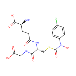 N[C@@H](CCC(=O)N[C@H](CSC(=O)N(O)c1ccc(Cl)cc1)C(=O)NCC(=O)O)C(=O)O ZINC000005850746