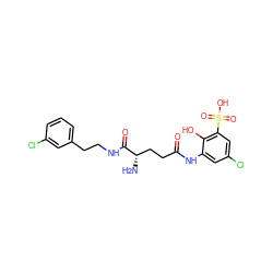 N[C@@H](CCC(=O)Nc1cc(Cl)cc(S(=O)(=O)O)c1O)C(=O)NCCc1cccc(Cl)c1 ZINC000205165776