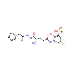 N[C@@H](CCC(=O)Nc1cc(Cl)cc(S(=O)(=O)O)c1O)C(=O)NNC(=O)Cc1ccccc1 ZINC000219687328