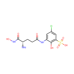 N[C@@H](CCC(=O)Nc1cc(Cl)cc(S(=O)(=O)O)c1O)C(=O)NO ZINC000219686065